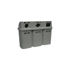 Techstar Plastics – Contenant triple de recyclage Bullseye, 75 gallons, gris (575-GREY)-Capacité : 3 x 114 L/90 gallons américains