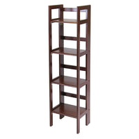 Winsome – Étagère pliante à 4 niveaux, étroite, fini noyer antique-Utilisez-la dans la salle de bains pour vos serviettes, dans la chambre des enfants pour leurs jouets ou dans votre bureau pour y ranger des livres et des dossiers.