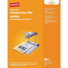 Staples - film d'acétates pour imprimantes jet d'encre-Pour les imprimantes jet d'encre, couleur et monochrome
