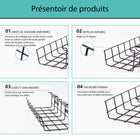 ShoppingAll - Chemin de câbles sous le bureau - Noir-Conception Confortable: Les détails de la conception du produit sont conçus avec précision : angle du fil de 70 degrés pour éviter les rayures, surface lisse recouverte de poudre pour protéger les fils, et conception radiale de 109 degrés pour accueillir plus d'objets