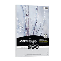 Astrodesigns - Papier couverture 65lb - 8,5 po l x 11 po H - Blanc Argente Metallique - Paquet de 50-50 feuilles de papier cartonné blanc argenté métallisé