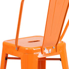 Flash Furniture – Tabouret de comptoir en métal, intérieur/extérieur, hauteur de 24 po, orange (CH3132024GBOR)-Taille du siège: 12 po larg. x 12 po prof.