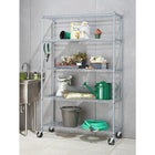 Trinity – Étagère grillagée à 5 tablettes certifiée NSF pour l’extérieur (TBF-PS664)-Capacité maximale sur roulettes (poids réparti uniformément): 72,6 kg (160 lb) par tablette / Capacité totale de 362,9 kg (800 lb)