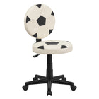 Flash Furniture - Chaise fonctionnelle à motif de soccer, noir et blanc-Modèle de piqûres noir et blanc en forme de ballon de soccer