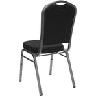 Flash Furniture – Chaise de banquet empilable à dossier couronne, bâti argenté avec tissu à motif de pois noir, (FDC01GVS0810)-Conception à dossier couronne