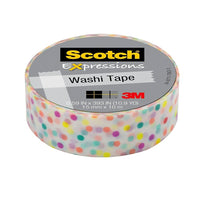 ScotchMD – Ruban adhésif Washi Expressions, 15 mm x 10 m, motif pois amusants-Se repositionne une fois sur la plupart des surfaces