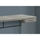 Monarch Specialties - 7445 Bureau 48 po L - Faux Bois Gris/Verre Trempe-Le bureau est compact pour les condos, lofts ou appartements; surface de 48 pouces
