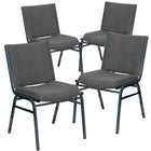 Flash Furniture – Chaise empilable robuste à revêtement Hercules rembourrée de 3 po, gris, 4/pqt-Ensemble de 4 chaises empilables polyvalentes