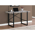 Monarch Specialties - 7315 Bureau 48 po L - Faux Bois Taupe/Metal Noir-Des pieds en métal robustes au fini noir sont intégrés dans le dessus de bureau pour un effet visuel intéressant
