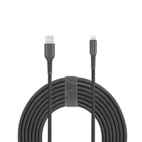 Powerology - Câble de recharge Certifié Apple MFi et de synchronisation tressé Lightning de 6 pieds - Noir-Test de flexion (plus de 1000 fois)