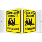 Accuform Signs - Enseigne Projection « Chariots Élévateurs », 6po x 5po, Plastique, Français Avec Pictogramme-Type d'affichage Boulonné