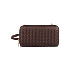 Portefeuille pour Téléphone à Bandoulière Tissé de Blocage d'Ellie Karla Hanson RFID, Acajou-Tissé Sac Bandoulière Téléphone Porte-Monnaie