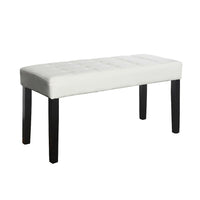 CorLiving – Banc California LMY-110-O à 24 panneaux, similicuir, blanc-Capitonnage élégant à 24 panneaux