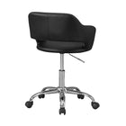 Monarch Specialties - 7298 Chaise De Bureau Base Hydraulique - Noir/Metal Chrome-Le dossier extra-large avec des côtés qui se courbe pour former des accoudoirs intégrés et un siège profond sont tous rembourrés pour offrir un soutien confortable