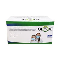 Globe Masque Facial Jetable pour Enfant - 3 plis - 50 par Boîte / 40 Boîtes-Les masques sont idéaux pour les étudiants à l'école, ceux qui participent à des activités intérieures et extérieures et tout le reste.