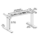 AnthroDesk - Bureau assis/debout electrique aux deux moteurs - Base Noire avec une surface de travail WM 60" x 30"-Supporte jusqu'à 300 lb (136 kg) de poids.