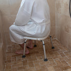 Flash Furniture Chaise De Bain Et Douche Réglable série HERCULES-Blanc (DCHY3410LWH)-Tabouret approuvé par la FDA