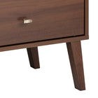 Prepac - Table de chevet haute Milo à deux tiroirs et tablette - cerisier-Tiroirs sur glissière de métal avec mécanisme d'arrêt intégré