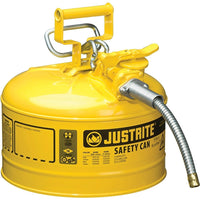 JustriteMD – Bidon de sécurité AccuFlowMC de type II, 5/8 x 11 1/2 x 12 po, jaune-Le mécanisme de déclenchement Safe-SqueezeMD exclusif d’AccuflowMC offre un débit régulier et un versement précis