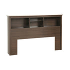 PrepacMC – Tête de lit bibliothèque pour lit deux places ou grand lit, 65 3/4 po, fini espresso-Fini espresso, composite de bois stratifié et MDF pour plus de durabilité