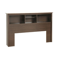 PrepacMC – Tête de lit bibliothèque pour lit deux places ou grand lit, 65 3/4 po, fini espresso-Fini espresso, composite de bois stratifié et MDF pour plus de durabilité