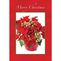 Joyeux Noël, Poinsettia, 18/paquet-Imprimé sur papier cartonné couché de haute qualité