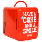 Coca-Cola - Mini réfrigérateur 6 canettes refroidisseur/réchaud Série 1971 sourire-Capacité de 4L (4,2 q) pour y mettre jusqu'à 6 cannettes standard