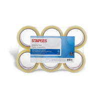 Staples − Ruban d’emballage Clear View extra-résistant − Paquet de 6-Le paquet de 6 vous permet de disposer d’une quantité suffisante de ruban adhésif pour tous vos besoins en matière d’emballage et d’expédition