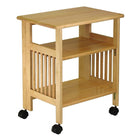 Winsome - Support multimédia/pour imprimante, pliable, naturel-Se plie pour un rangement facile ou pour le transport facile à une autre pièce. Muni de trois tablettes et de roulettes pratiques. Côté à lattes.
