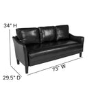 Flash Furniture - Canapé capitonné Asti, noir-Ressorts de siège en fil d'acier sinueux