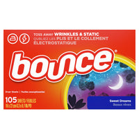 Bounce - Feuilles assouplissantes pour sécheuse Sweet Dreams 105 feuilles/boîte-Type: Draps Sèche-linge