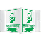 Accuform Signs - Enseigne Projection « Douche D'Urgence », 6po x 5po, Plastique, Français Avec Pictogramme-Type d'affichage Boulonné