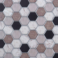 CTG Brands Hexagon Wall Tile, 10" x 10", Grey Stone, 6 Pack-Ensemble : livré dans une boîte de 6 feuillets de carreaux muraux de qualité supérieure, adaptés aux surfaces lisses et propres