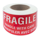 SPC - Étiquette 'Fragile Handle with Care' - 3po x5po - Rouge/Blanc - 500/rouleau-500/rouleau