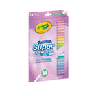 Crayola - Maqueurs lavables Super Pointes - Paquet de 24-Les marqueurs Super Tips sont dotés d'une pointe unique et durable qui permet de créer des lignes épaisses ou fines, parfaites pour le coloriage, le dessin et l'écriture.