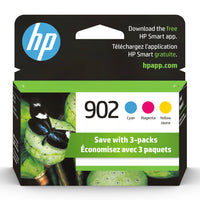 HP 902 Ens. 3 cartouches d'encre cyan, magenta et jaune d'origine (T0A38AN)-Couleurs: Cyan, magenta, jaune