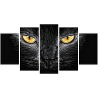 Designart – Regard de chat noir, impression sur toile d’animal (PT2431-373)-Impression