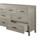 Ameriwood Home Beaumont - Commode à 7 tiroirs - chêne gris-En MDF laminé et en panneau de particules, dans une finition blanche de type grain de bois avec un dessus en chêne gris