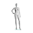 Mannequin féminin abstrait brillant, bras courbé, blanc (150500)-Mannequin féminin abstrait sur papier glacé (un bras plié)