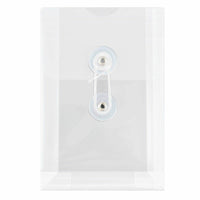 JAM Paper - Enveloppes en plastique avec fermeture à bouton et cordon - Extrémité ouverte - 4,25 x 6,25 - Transparent - Paquet de 12-Couleur: Clair