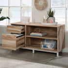 Sauder - Bergen Circle Crédence de classement de bureau moderne - Kiln Acacia-Le tiroir classeur inférieur peut contenir des dossiers suspendus de format lettre