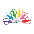 Ciseaux antimicrobiens émoussés de 5 po pour enfants de Westcott - Couleurs variées - Paquet de 6-Manche en plastique moulé et symétrique, conçu spécialement pour la main d’un enfant