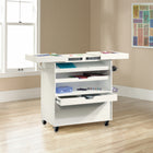 Sauder - Craft Pro série Chariot d'artisanat - Blanc-Deux étagères réglables peuvent reposer à un angle incliné