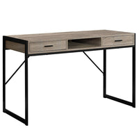 Monarch Specialties - 7365 Bureau 48 po L - Taupe Fonce/Metal Noir-Fini en essence de bois de couleur taupe foncé avec robuste base en métal noir