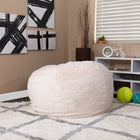Flash Furniture - Fauteuil poire velu blanc surdimensionné pour enfants-Rembourrage en polyester