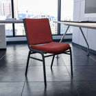 Flash Furniture – Chaise empilable robuste bourgogne à motifs à revêtement Hercules rembourrée de 3 po, 4/pqt-Siège en contreplaqué épais de 0,625 po