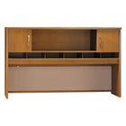 Bush - Étagère Westfield 72 po à 2 portes, fini cerisier naturel et gris graphite-Se place sur bureaux, bahuts et classeurs latéraux