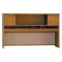 Bush - Étagère Westfield 72 po à 2 portes, fini cerisier naturel et gris graphite-Se place sur bureaux, bahuts et classeurs latéraux