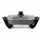 Kenmore - Poêle électrique antiadhésive avec couvercle - 12 po x 12 po - noir et gris-Surface de cuisson de 30,5 x 30,5 cm avec des côtes eleves