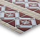 CTG Brands – Carreaux muraux autocollants à bordure motif diamant, 9,8 po x 12,4 po, beige/brun, paq./6-Dimension parfaite : chaque feuillet de dosseret mesure 30,5cm L x 10,2cm H (12"L x 4"H) (couvre environ 0,37 mètre carré/4 pieds carrés par carton)